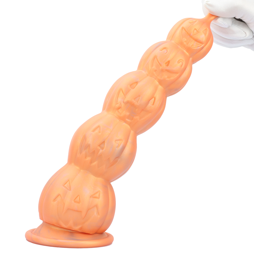 Pumpkin Painted Knot Huge Butt Plug