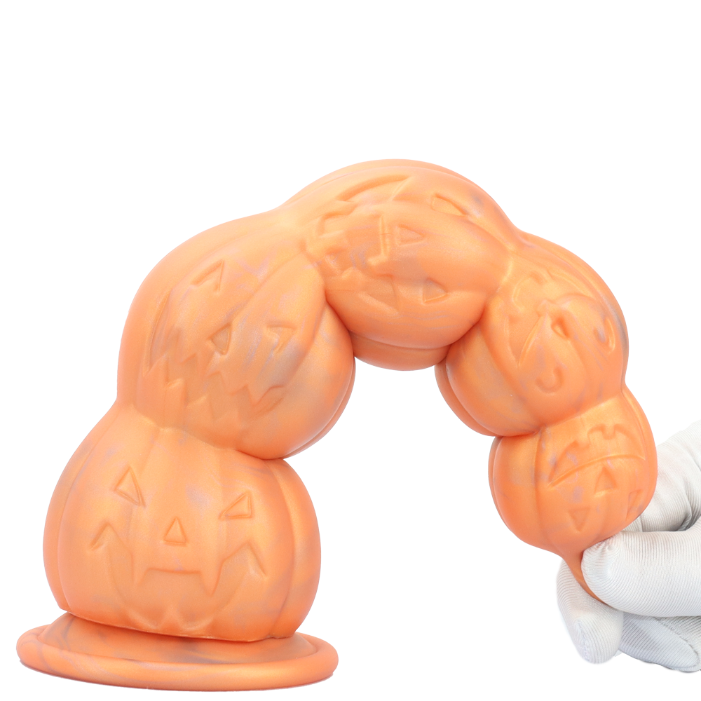 Pumpkin Painted Knot Huge Butt Plug