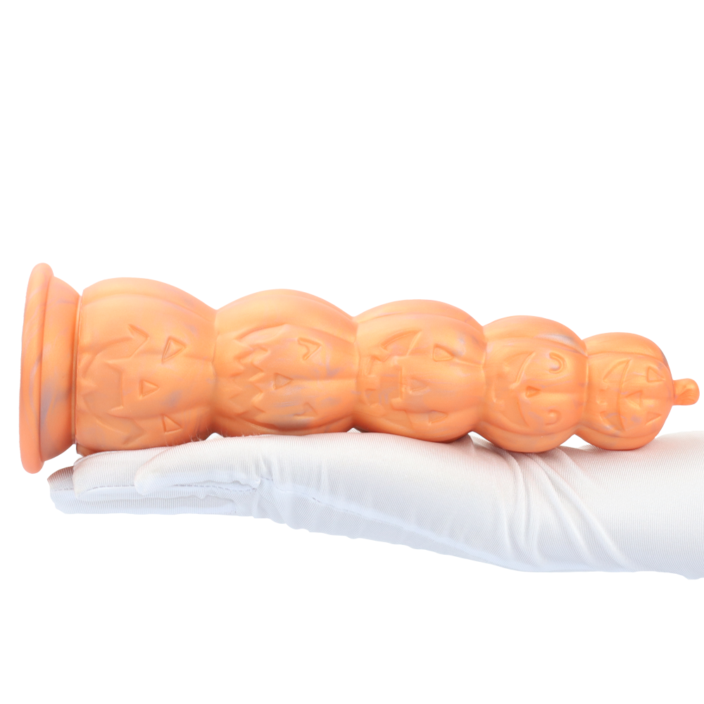 Pumpkin Painted Knot Huge Butt Plug