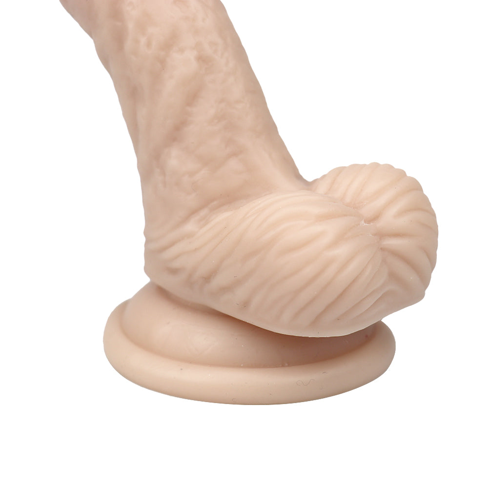 Gode ​​en silicone blanc avec boules à ventouse