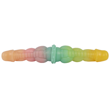 Rainbow Colored Dragon Penis Double Dildo
