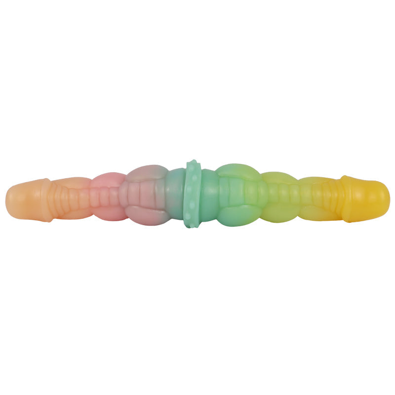 Rainbow Colored Dragon Penis Double Dildo