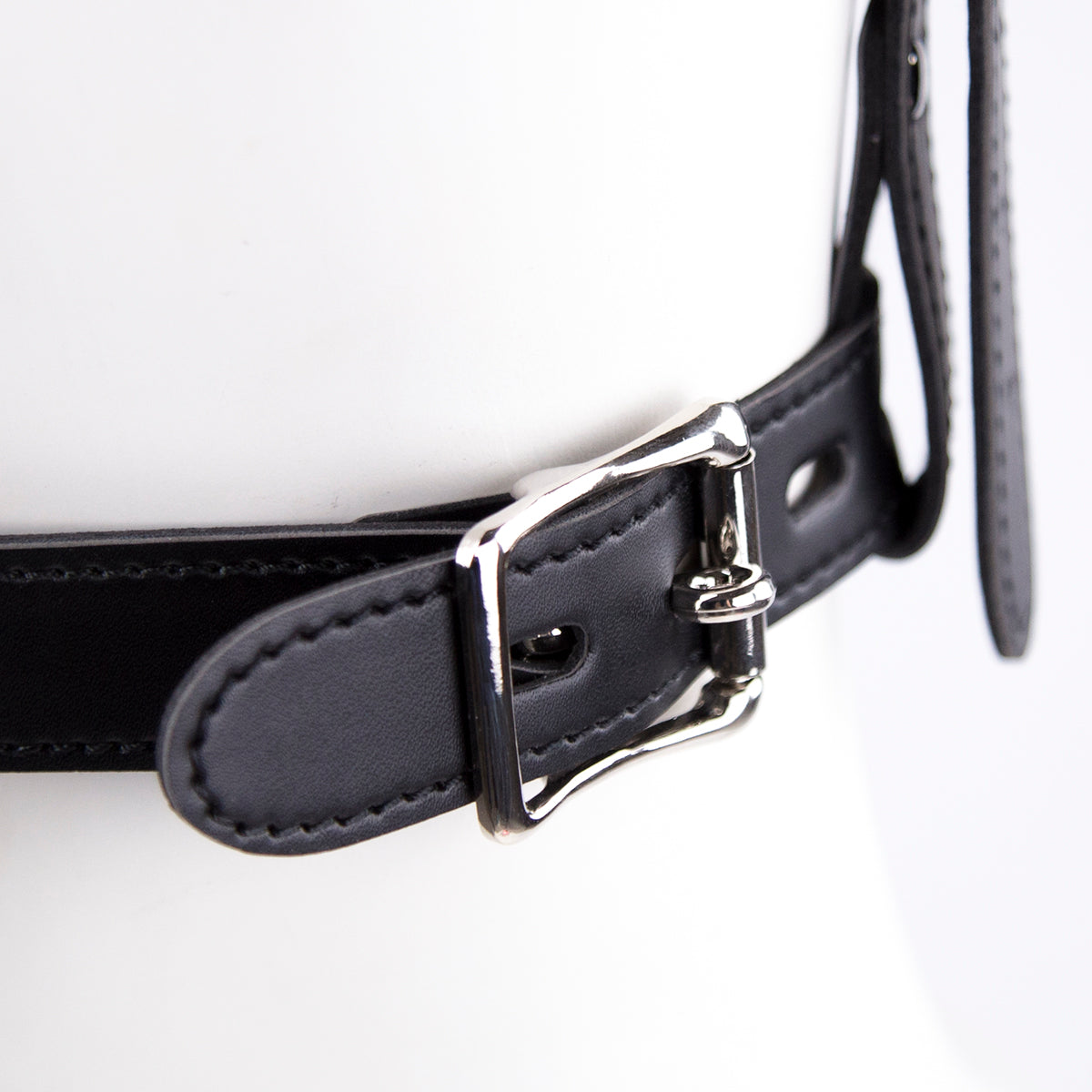 Black Leather Removable BDSM Ball Mask Gag