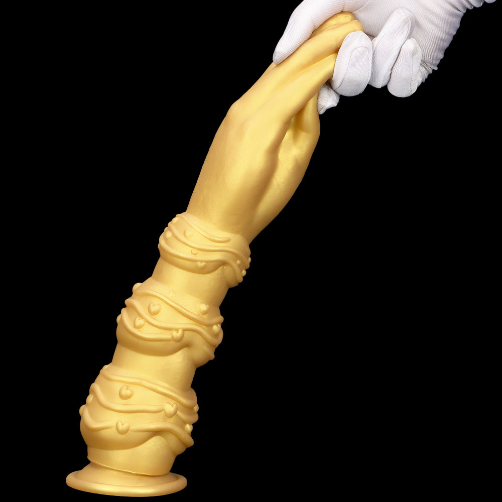 13 Inch Gold Silicone Huge Hand Anal Dildo