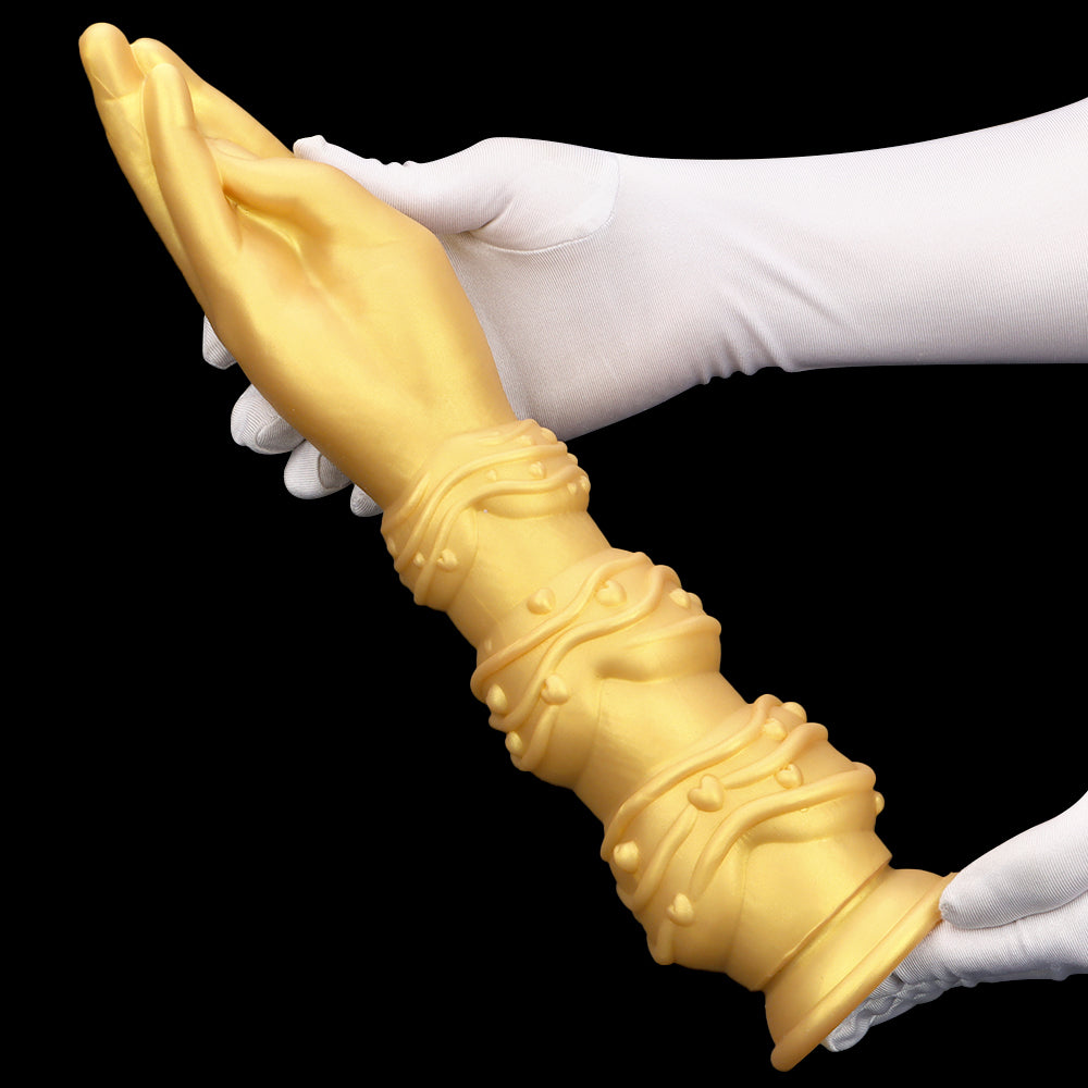 13 Inch Gold Silicone Huge Hand Anal Dildo