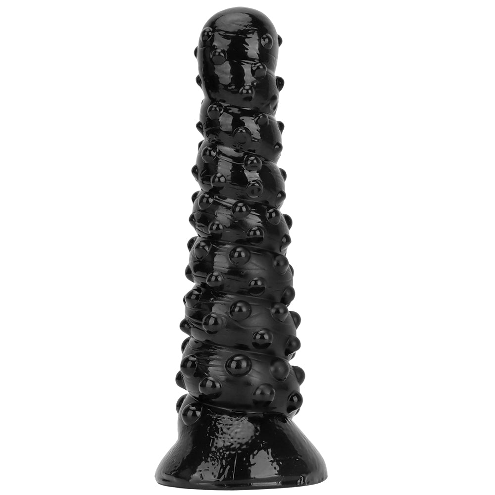 15 Inch Threaded Bossy Dot Big Black Dildo