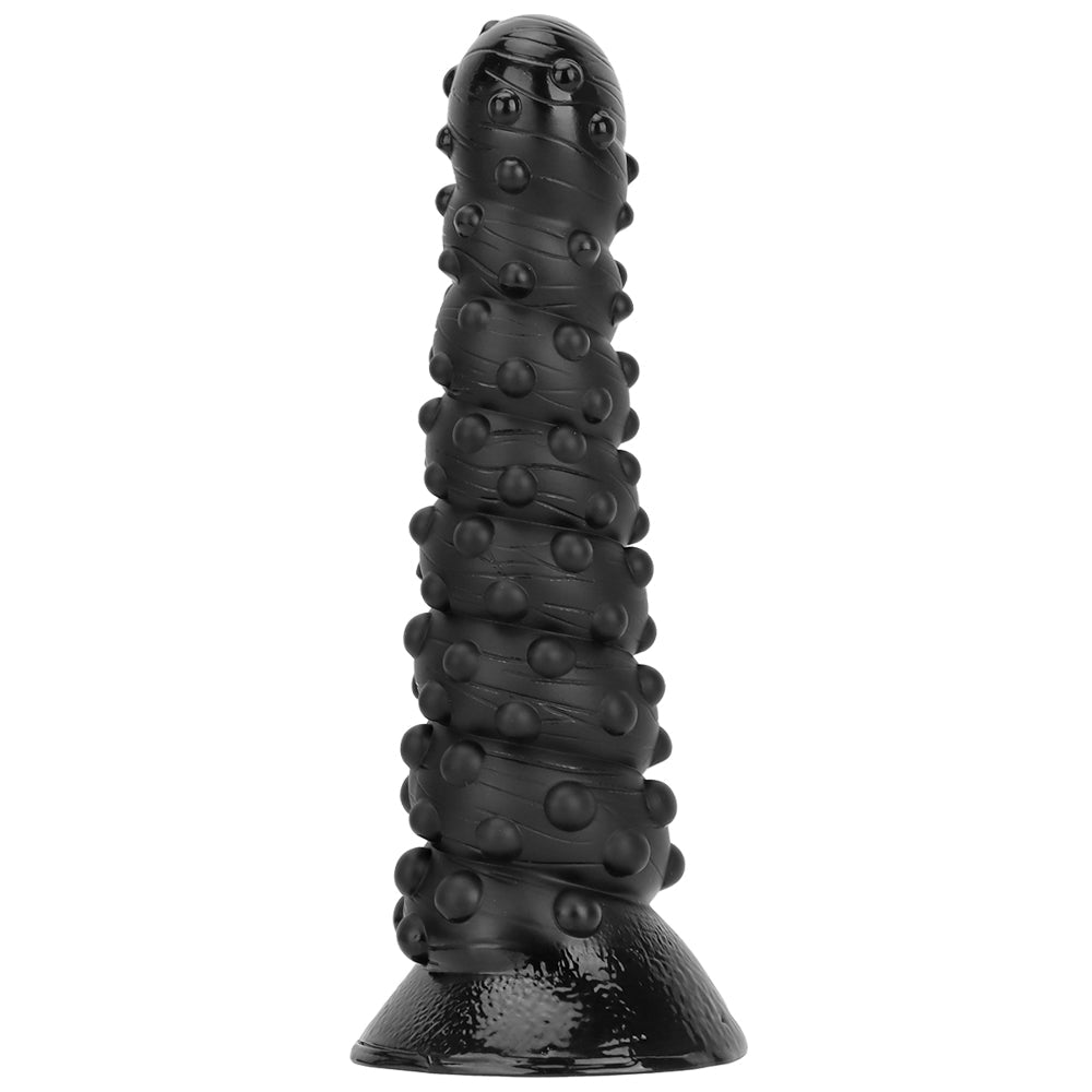15 Inch Threaded Bossy Dot Big Black Dildo