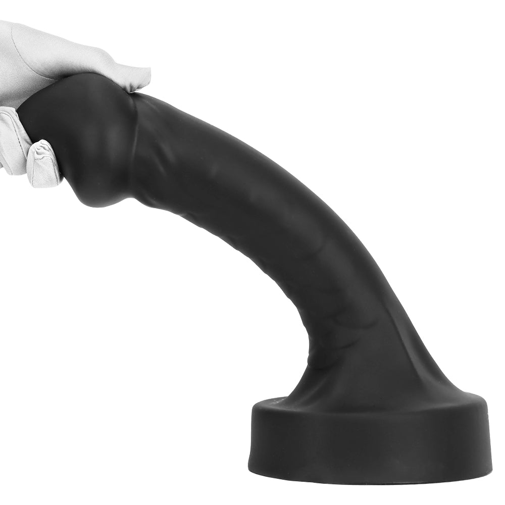 13 Inch Curved Pointed Big Black Dildo