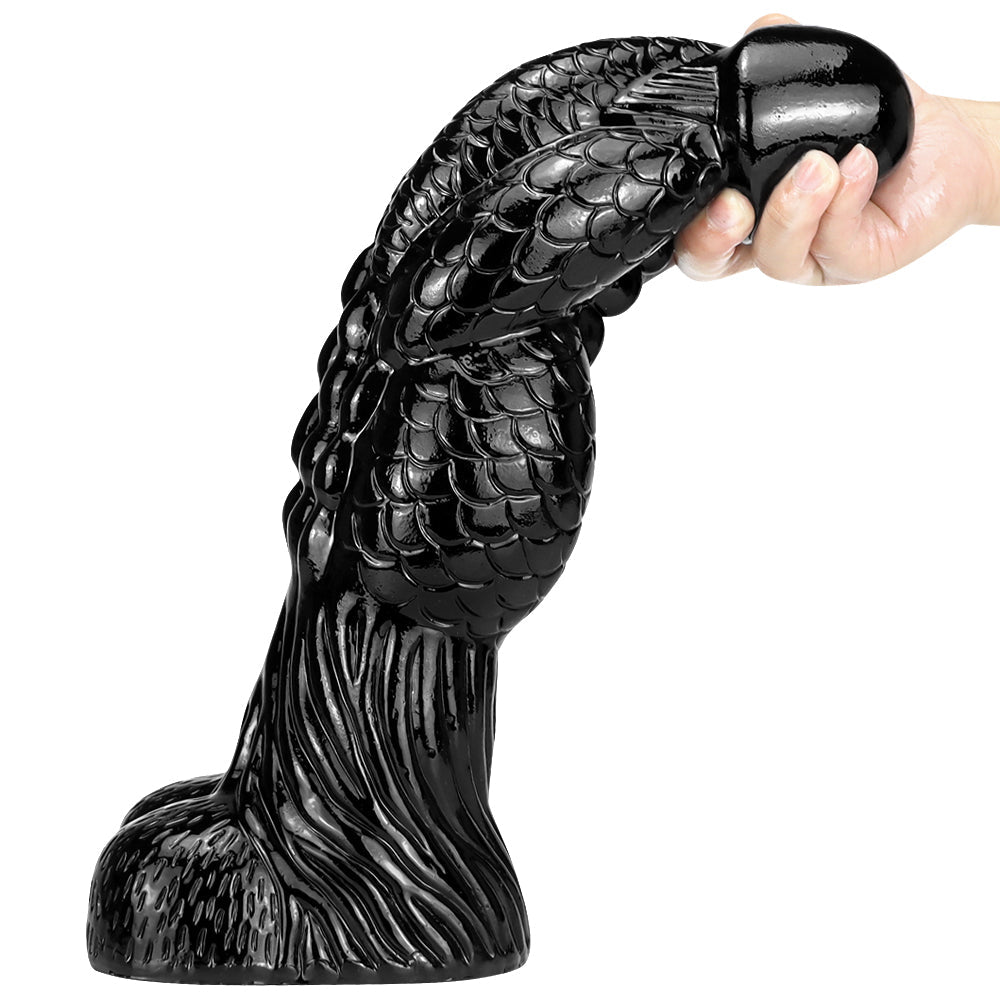 14 Inch Long Huge Black Dragon Dildo