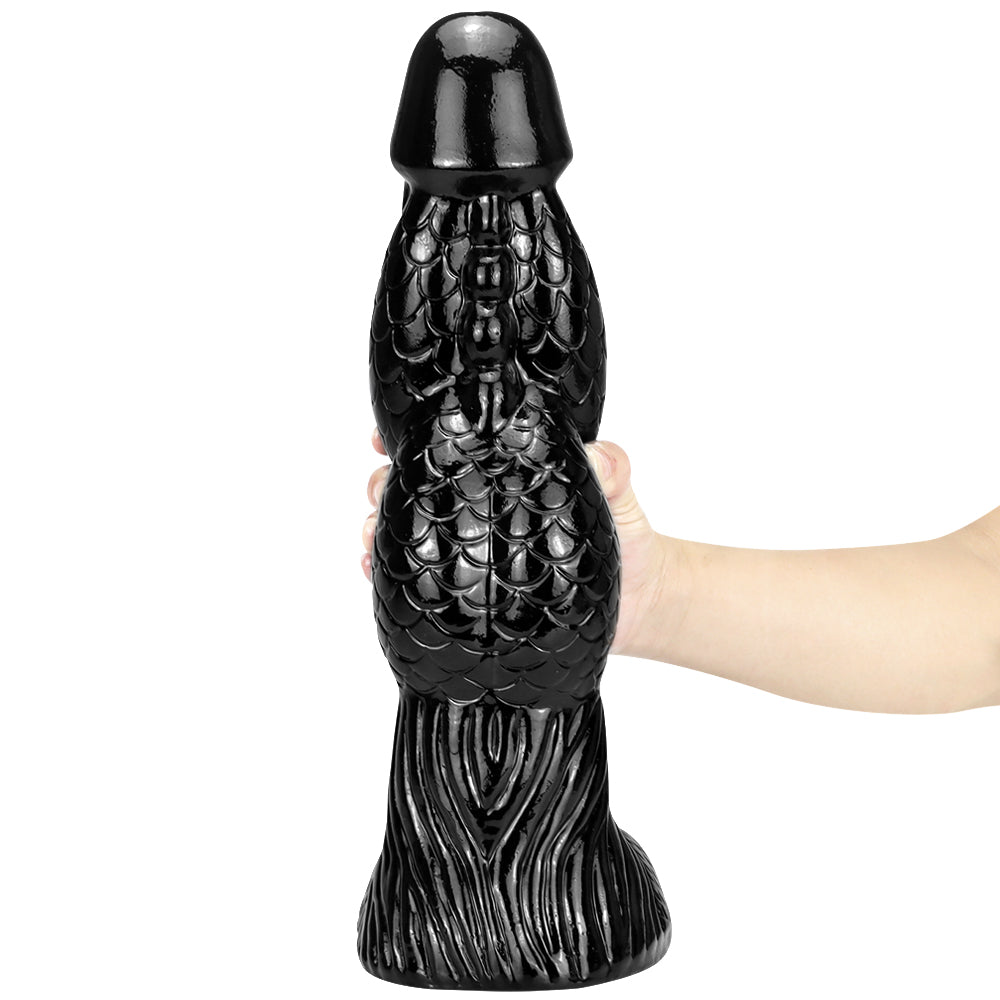 14 Inch Long Huge Black Dragon Dildo