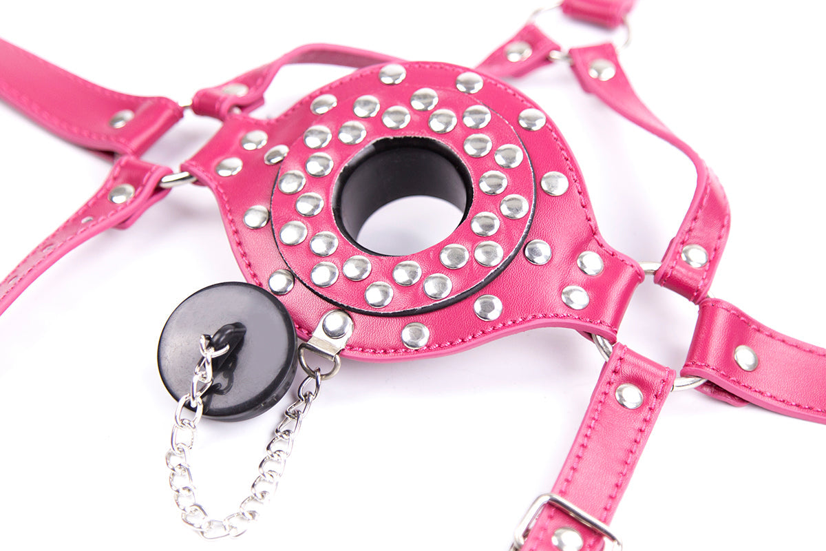 Removable Leather Bondage BDSM Ball Gag Mask