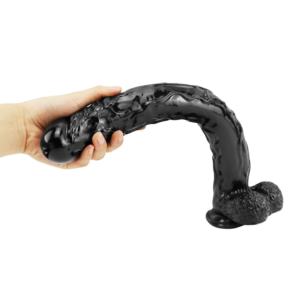 16 Inch Black Realistic Extra Long Dildo
