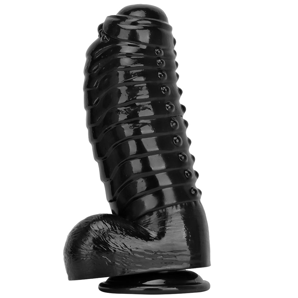 13 Inch Raised Black Huge Dragon Dildo