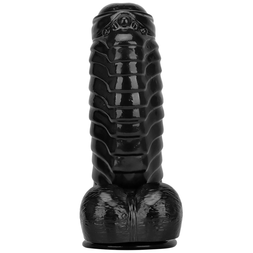 13 Inch Raised Black Huge Dragon Dildo