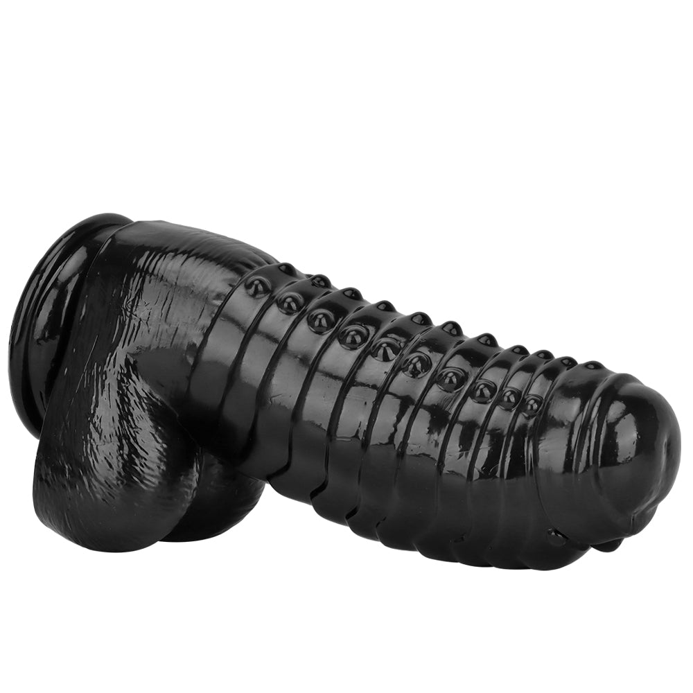 13 Inch Raised Black Huge Dragon Dildo