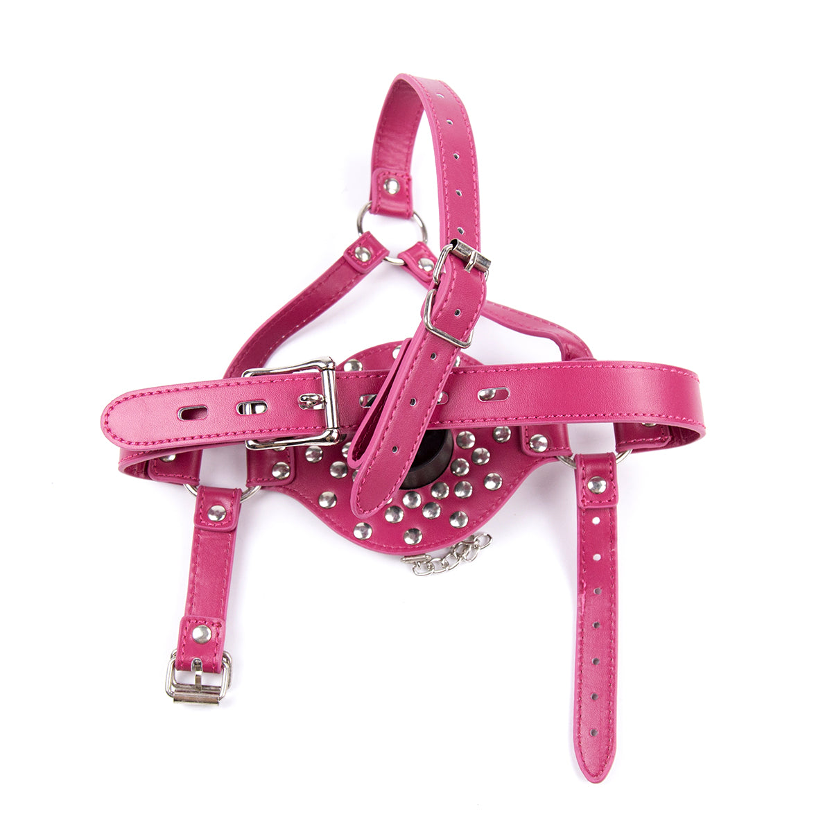 Removable Leather Bondage BDSM Ball Gag Mask