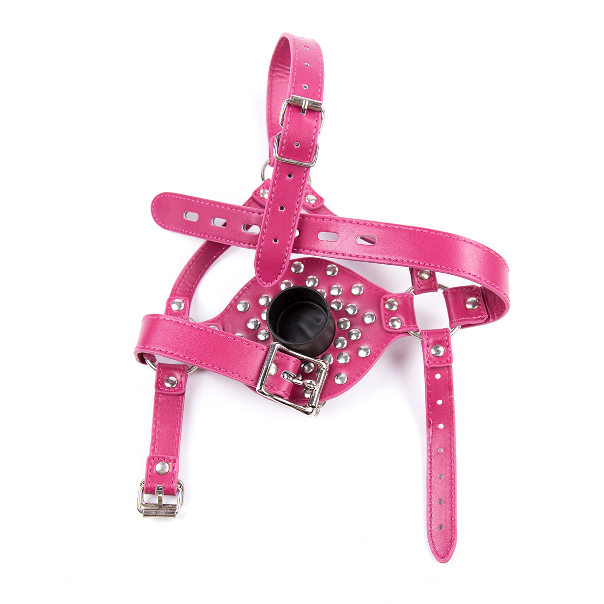 Removable Leather Bondage BDSM Ball Gag Mask