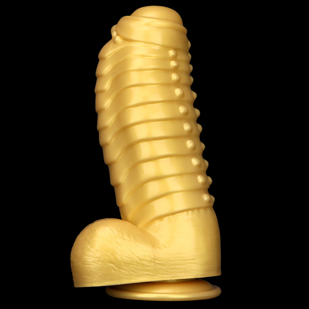 13 Inch Fantasy Gold Silicone Dragon Dildo