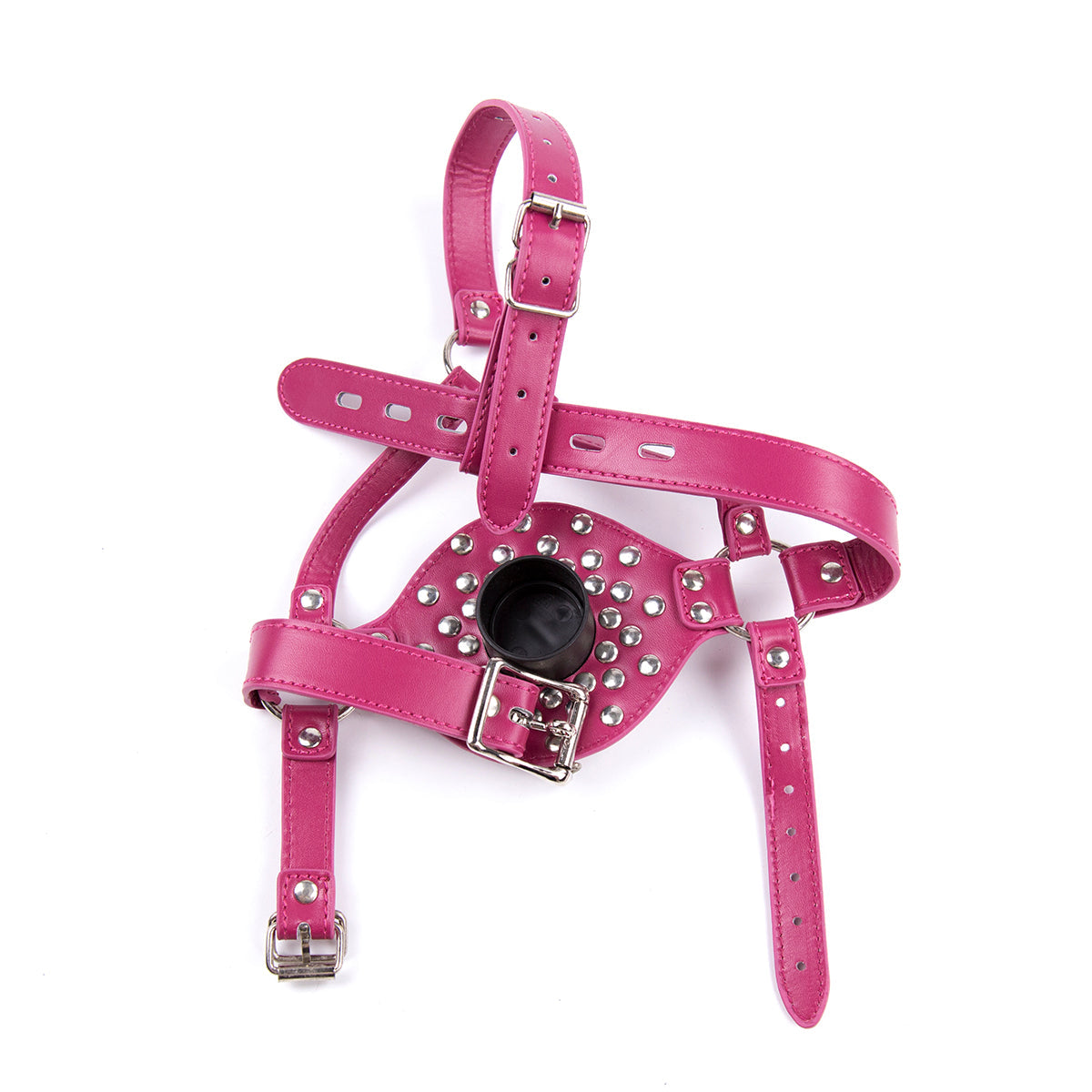 Removable Leather Bondage BDSM Ball Gag Mask