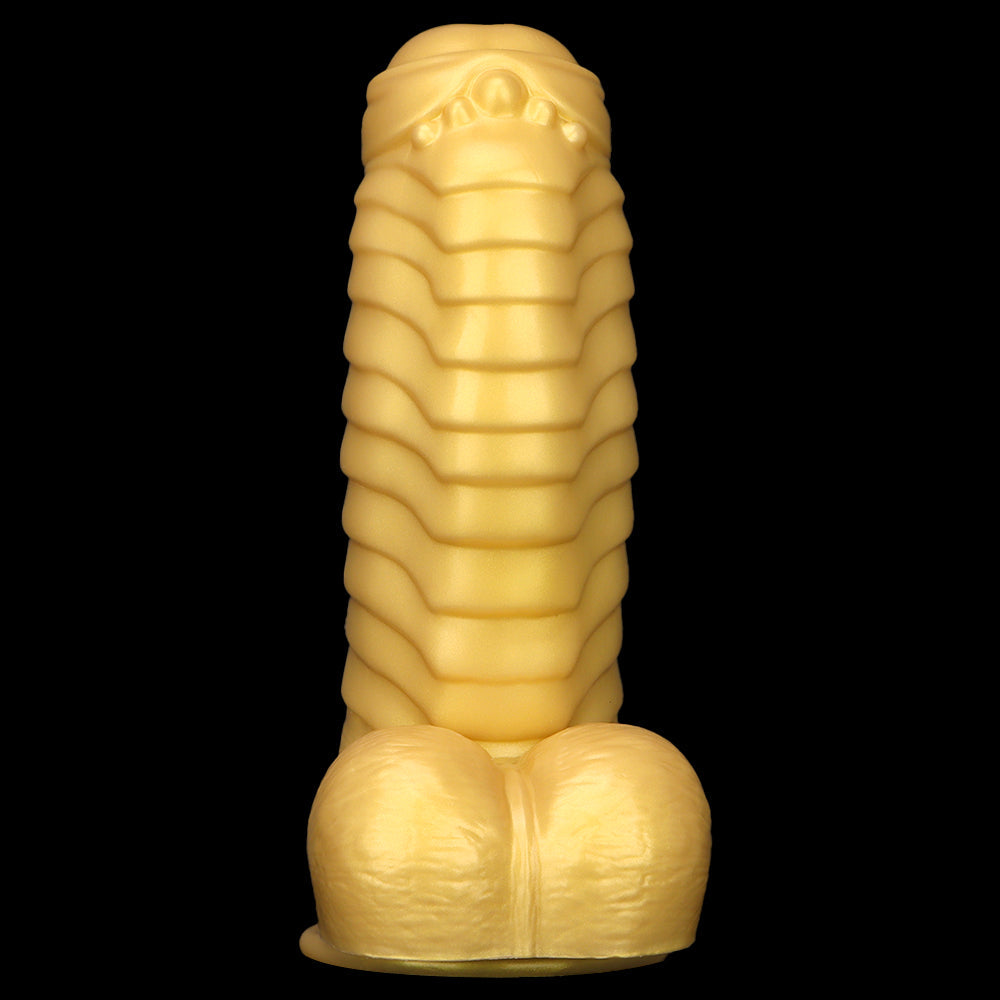 13 Inch Fantasy Gold Silicone Dragon Dildo