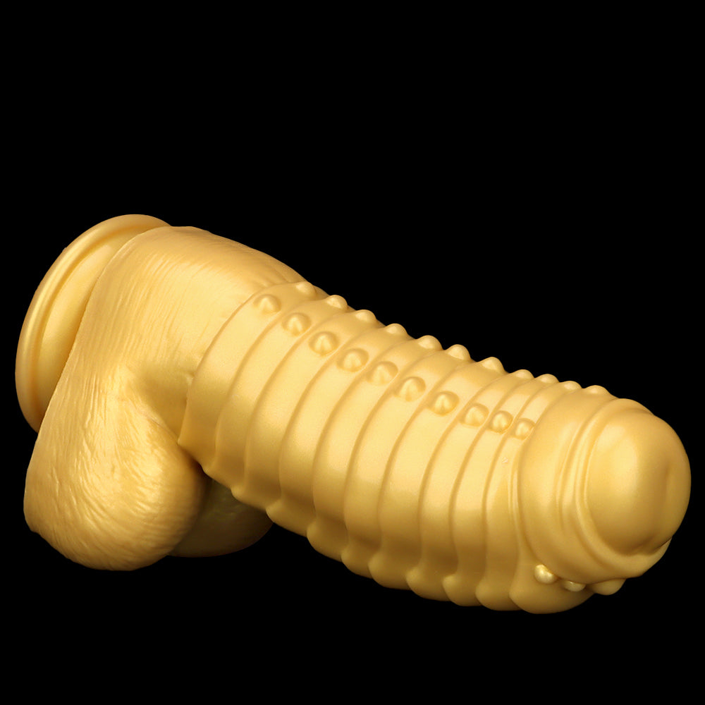 13 Inch Fantasy Gold Silicone Dragon Dildo