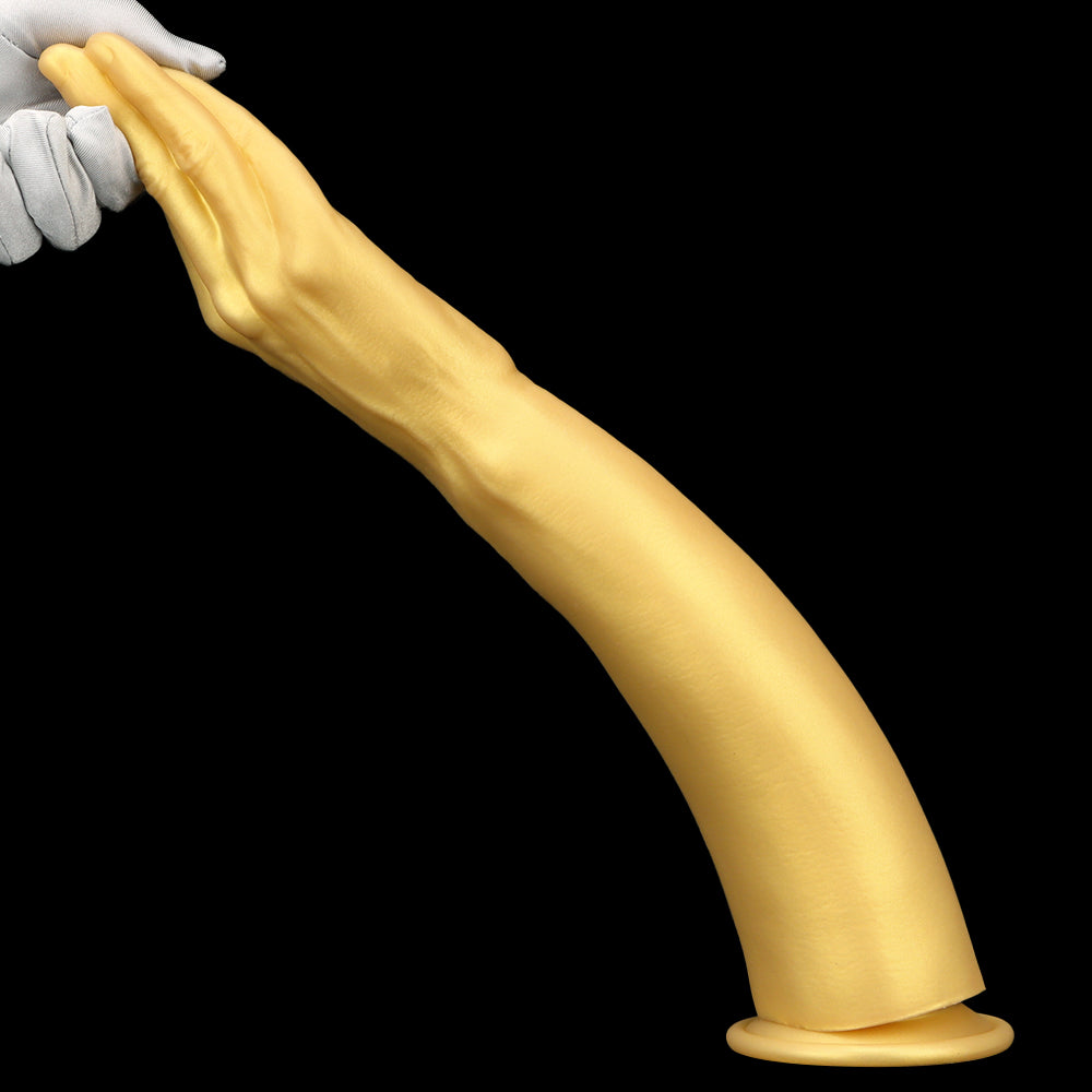 16 Inch Gold Real Hand Model Fist Dildo