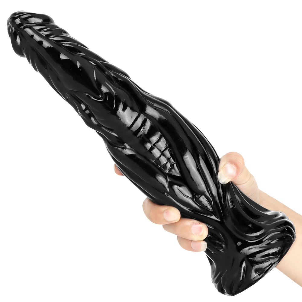 Black Large 2 Inch Wide Dragon Dildo
