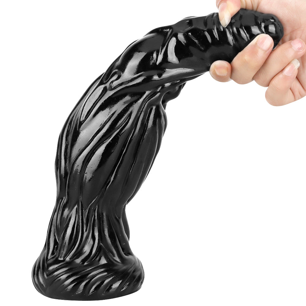 Black Large 2 Inch Wide Dragon Dildo