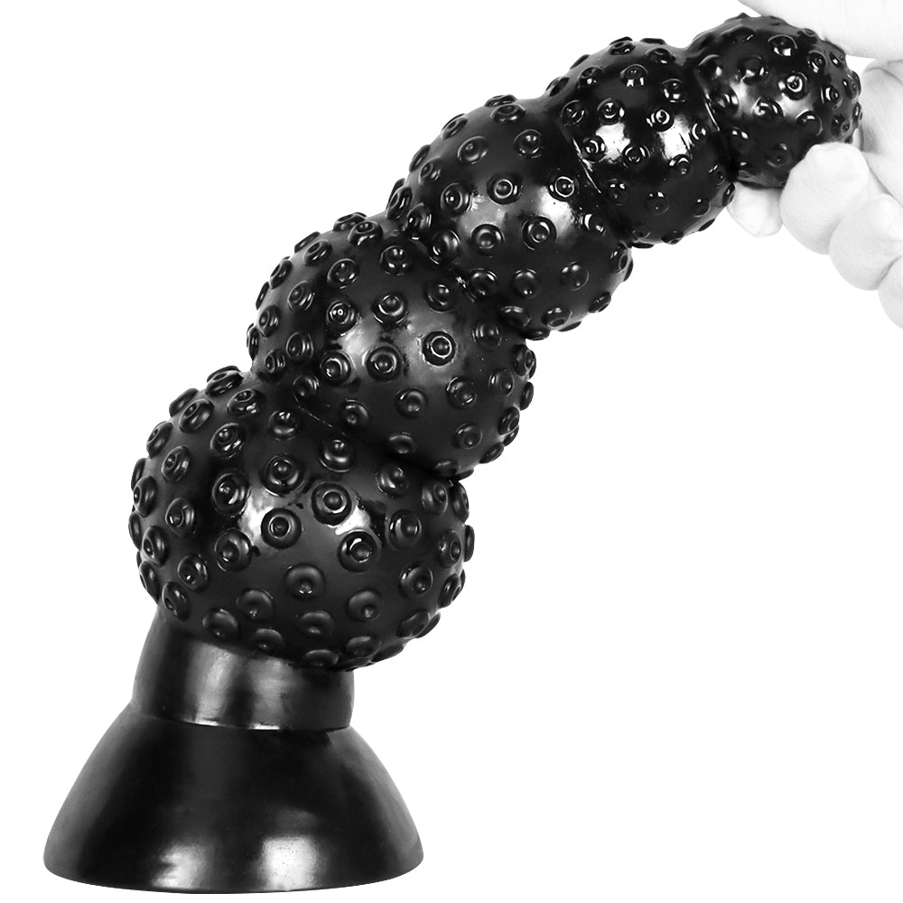 5 Beaded Black Octopus Tentacle Dildo