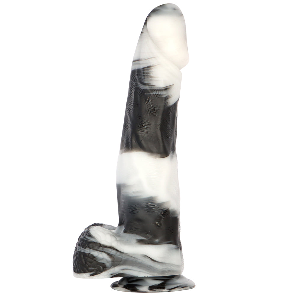 Black White Color Mixing 13 Inch Dildo