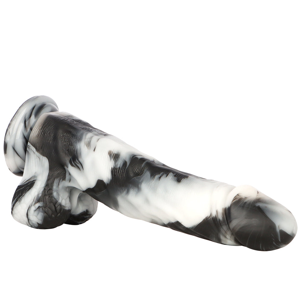 Black White Color Mixing 13 Inch Dildo
