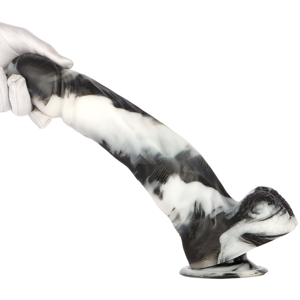 Black White Color Mixing 13 Inch Dildo