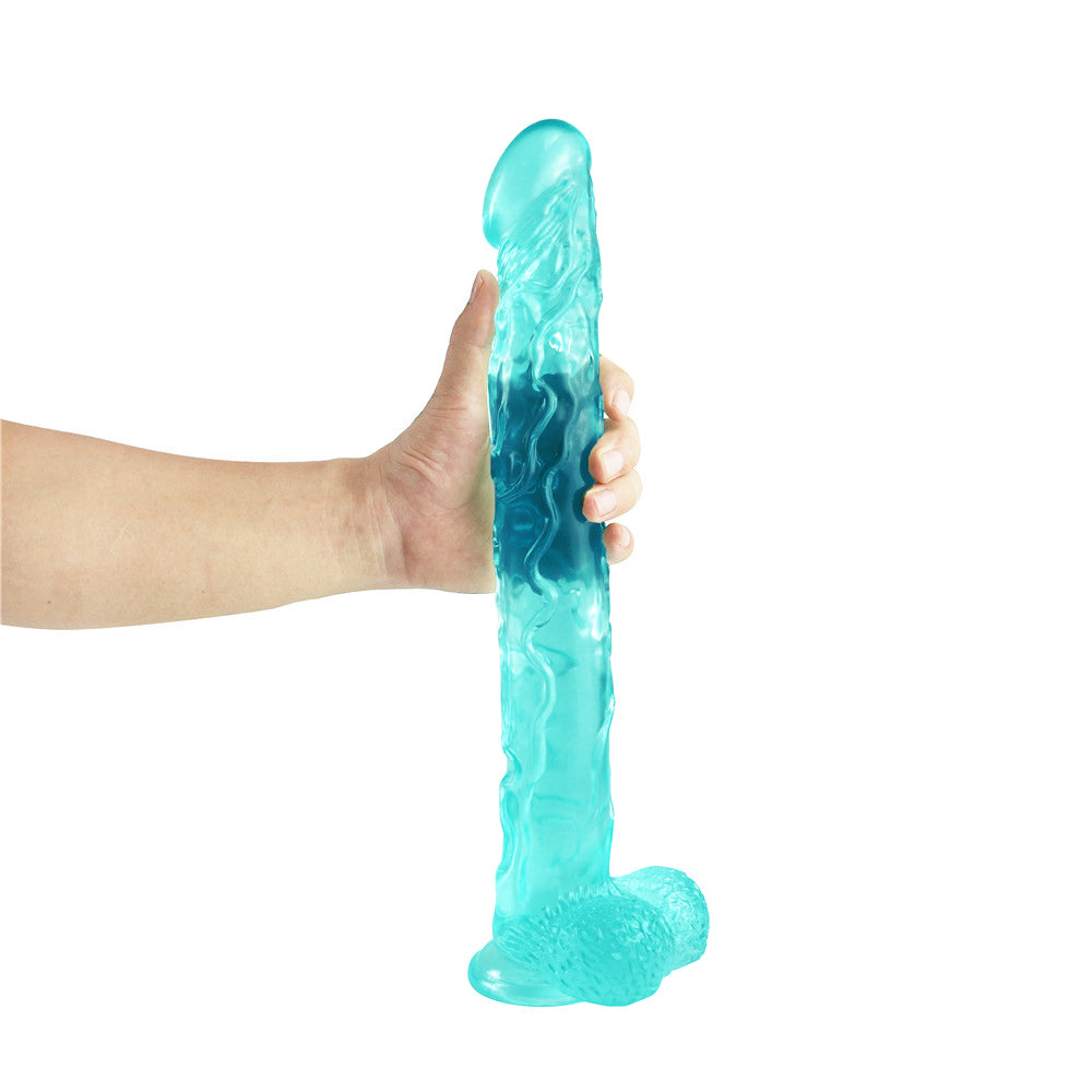 16 Inch Green Extra Long Jelly Dildo