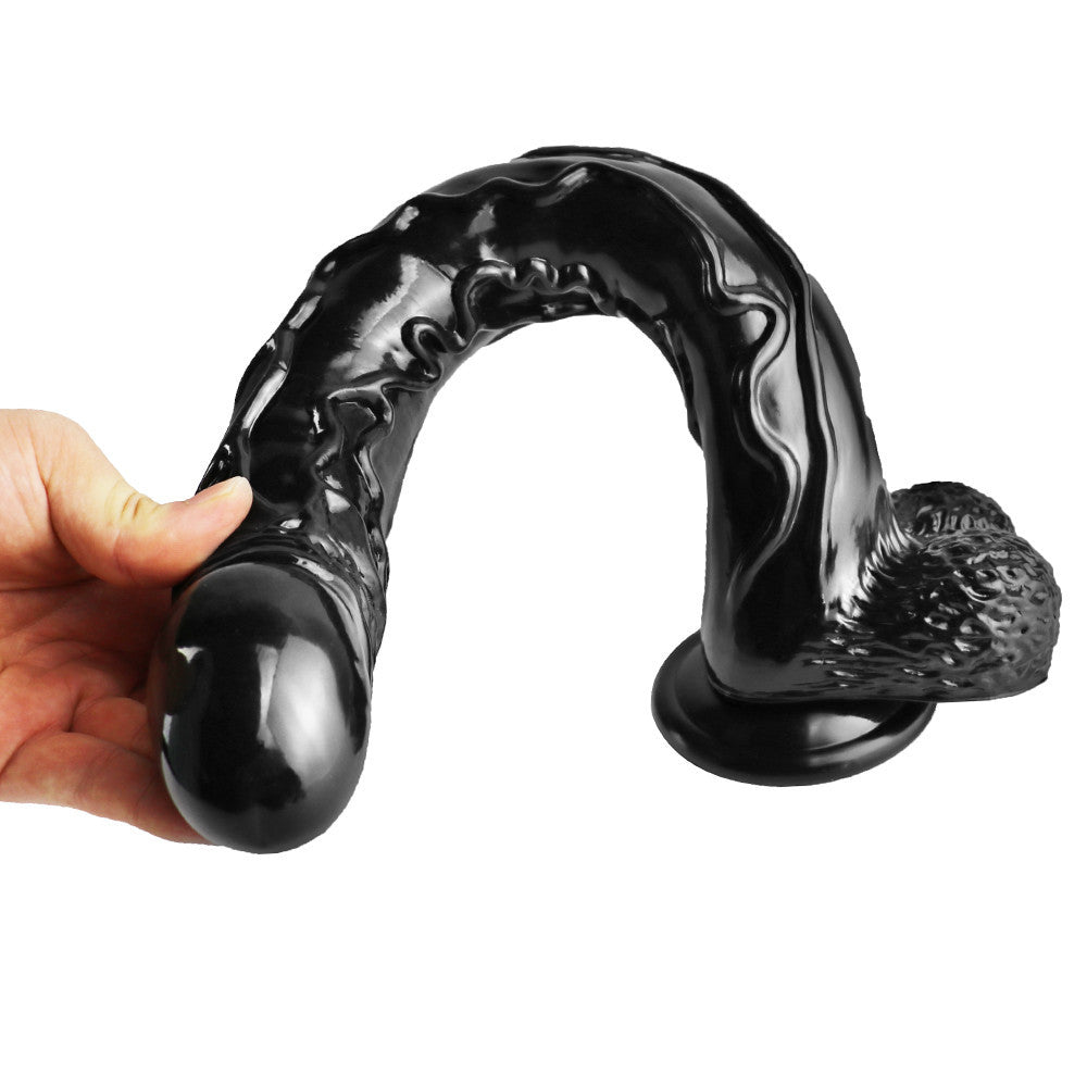 16 Inch Black Realistic Extra Long Dildo