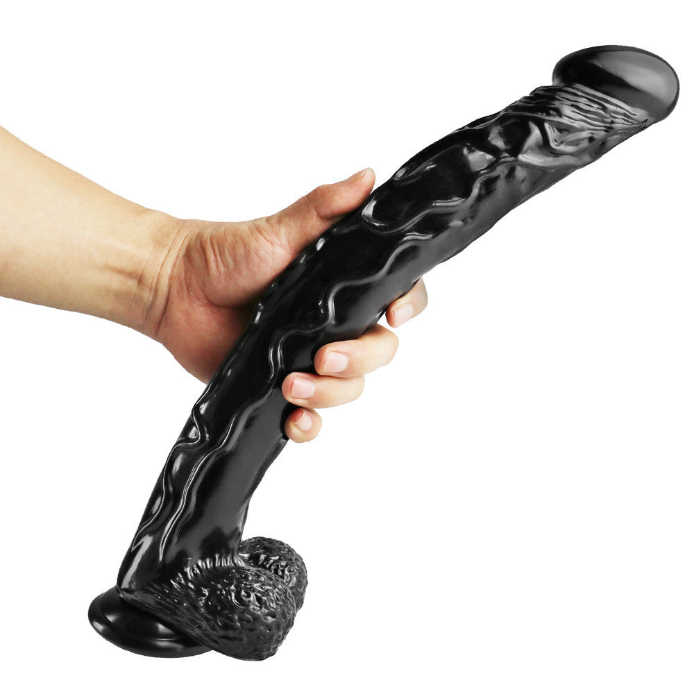 16 Inch Black Realistic Extra Long Dildo