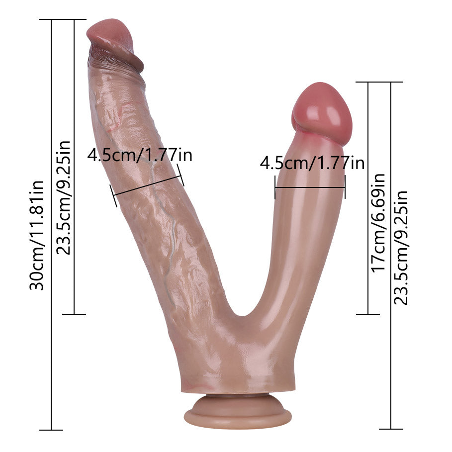 11 Inch Realistic Penis Double Penetration Dildo