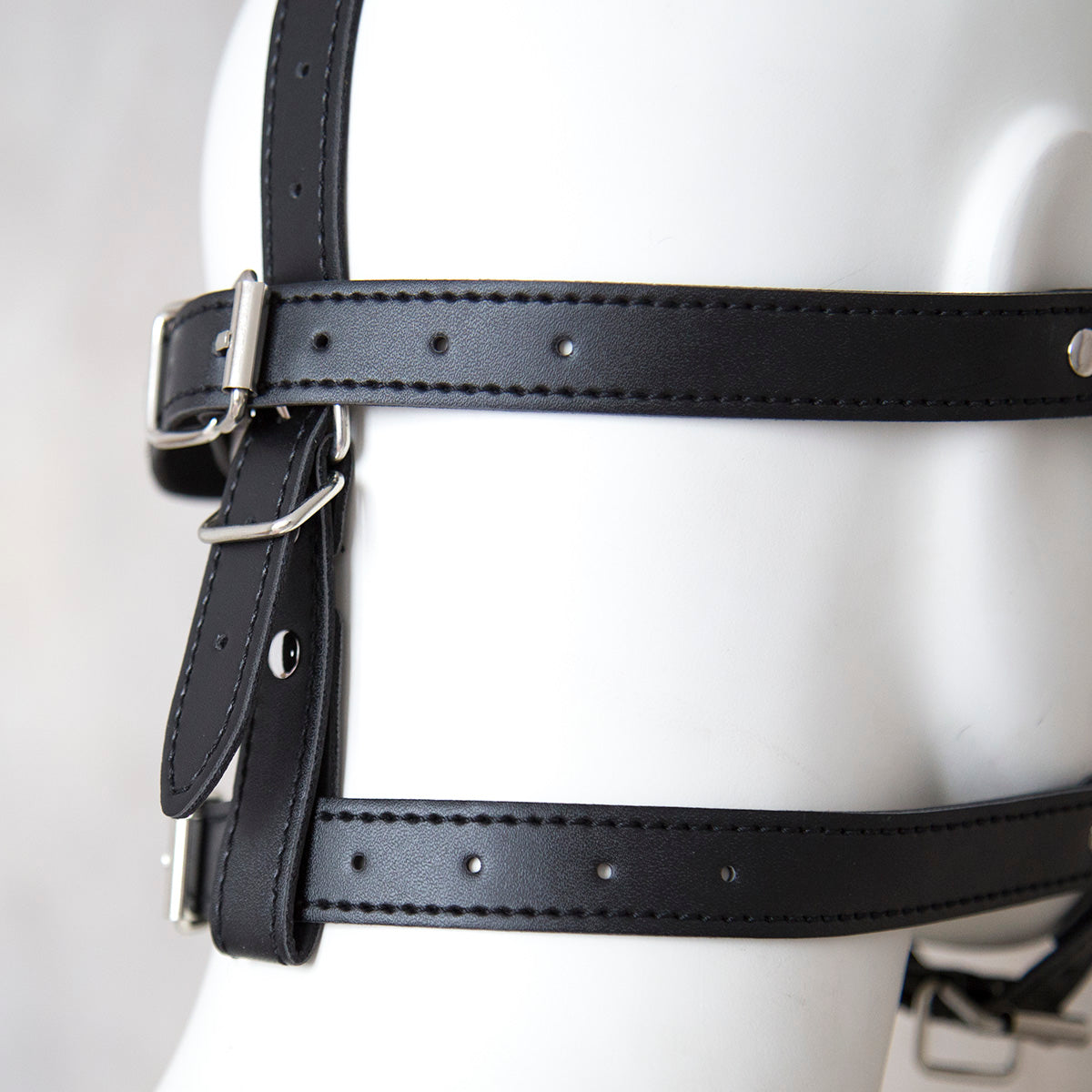 Black Blindfold Bondage Open Mouth BDSM Ball Gag
