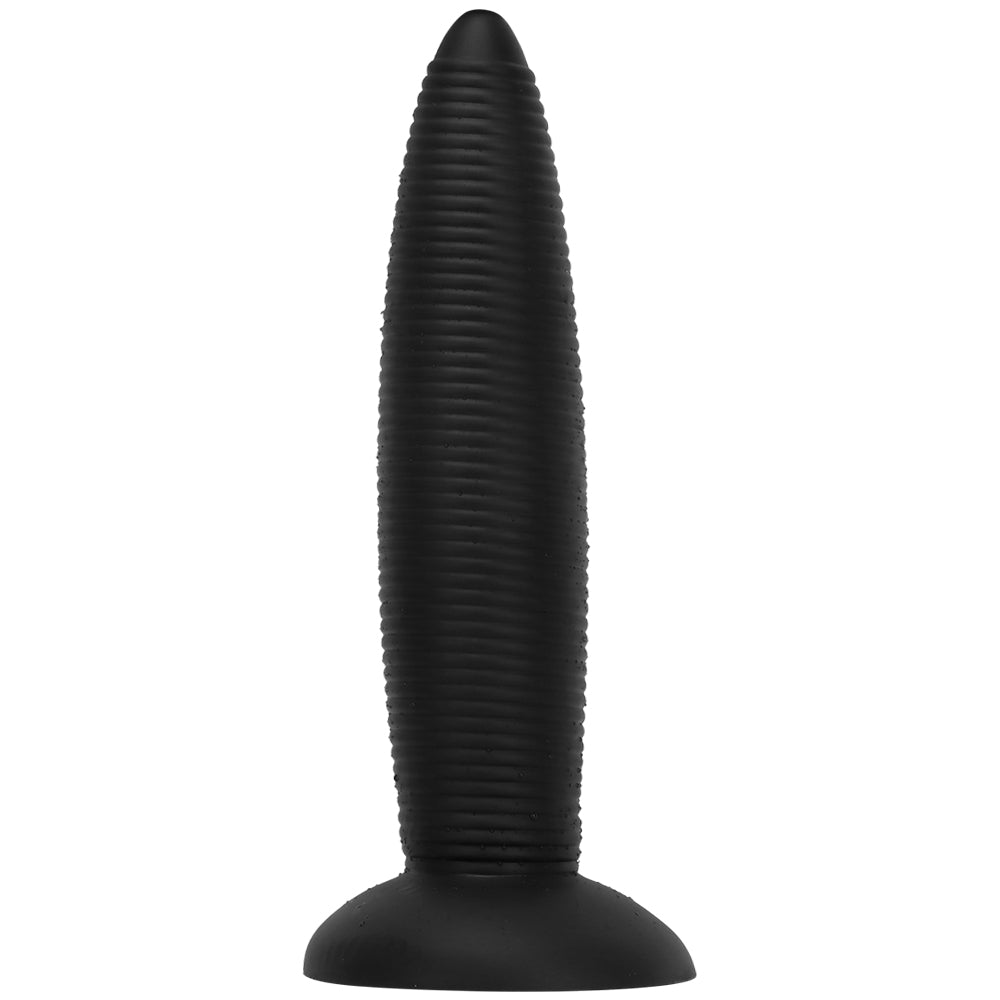 14 Inch Threaded Ribbed Big Black Dildo