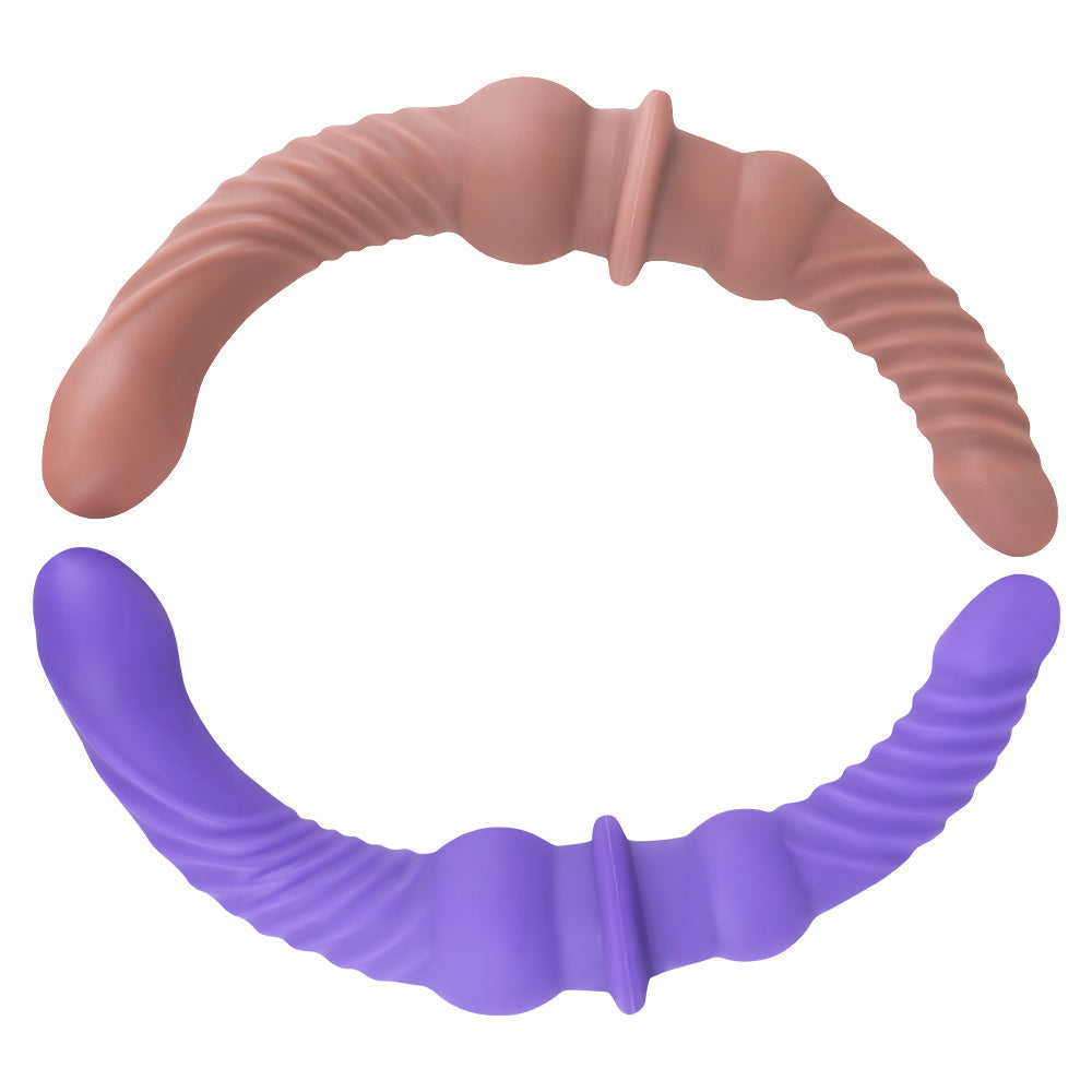 17 Inch Long Purple Knot Double Ended Dildo
