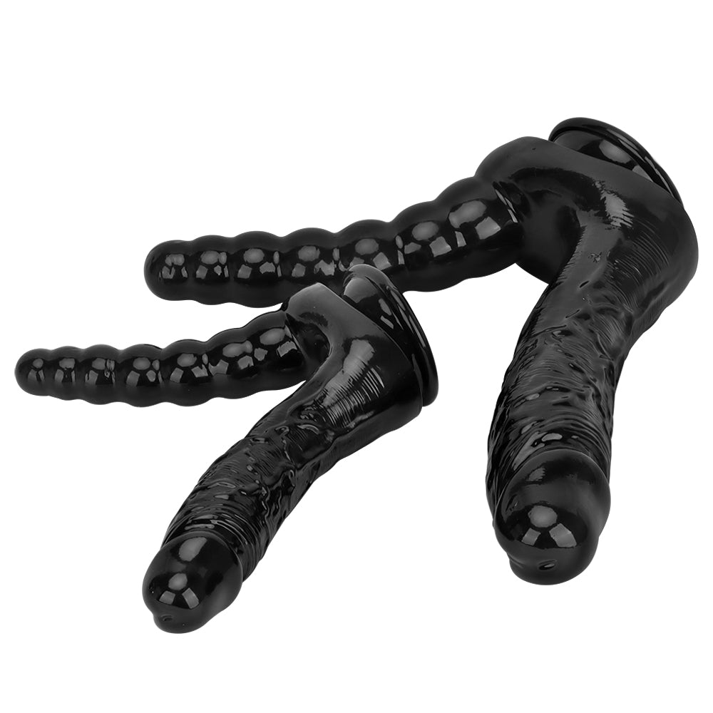 Black Realistic Big Double Penetration Dildo