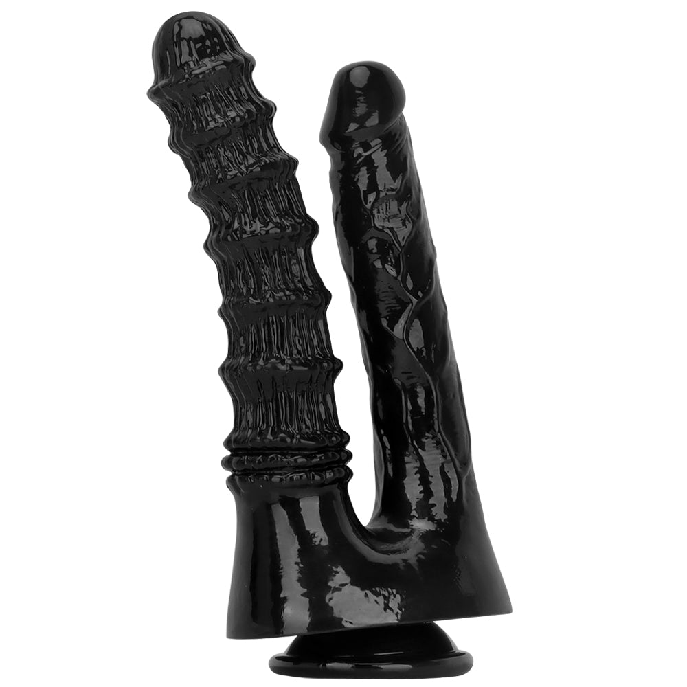 10 Inch Black Wearable Double Penetration Dildo