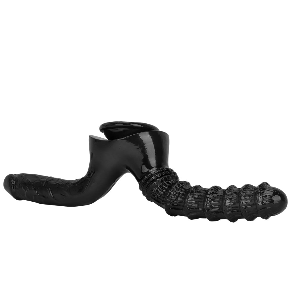 10 Inch Black Wearable Double Penetration Dildo