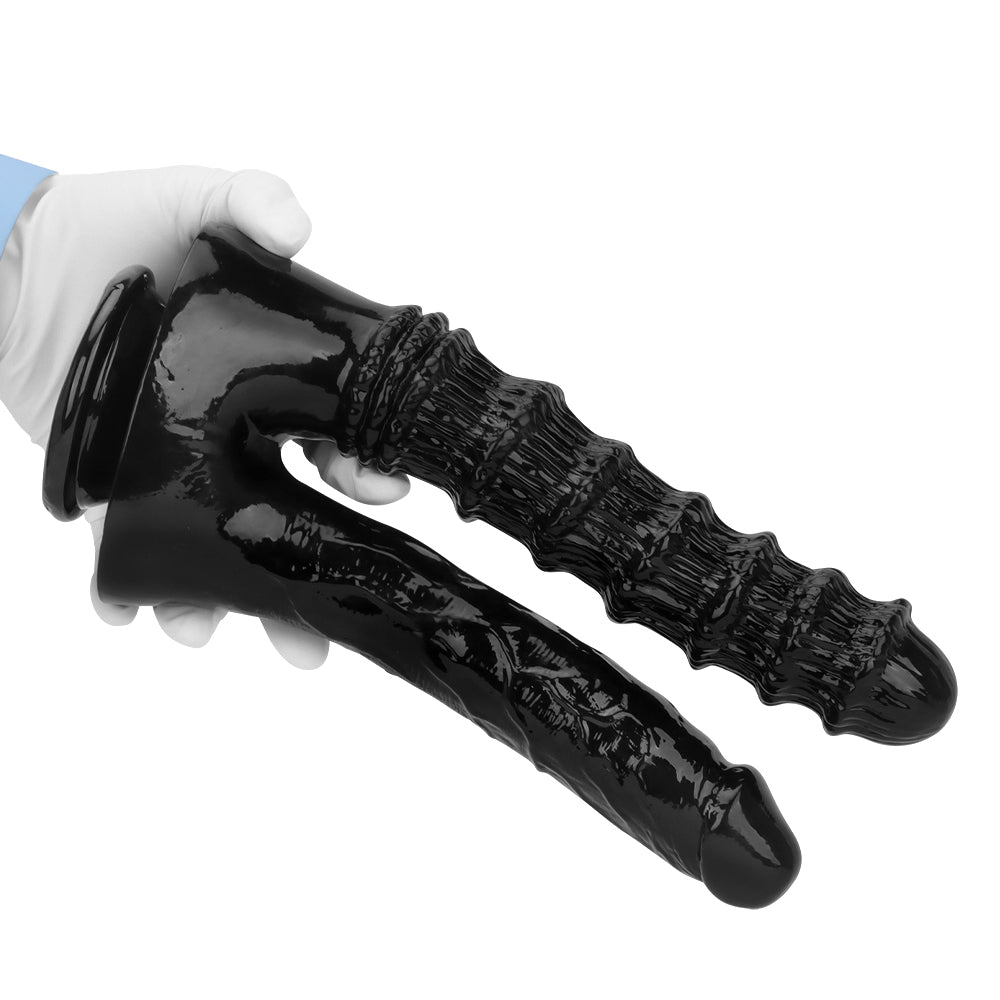 10 Inch Black Wearable Double Penetration Dildo
