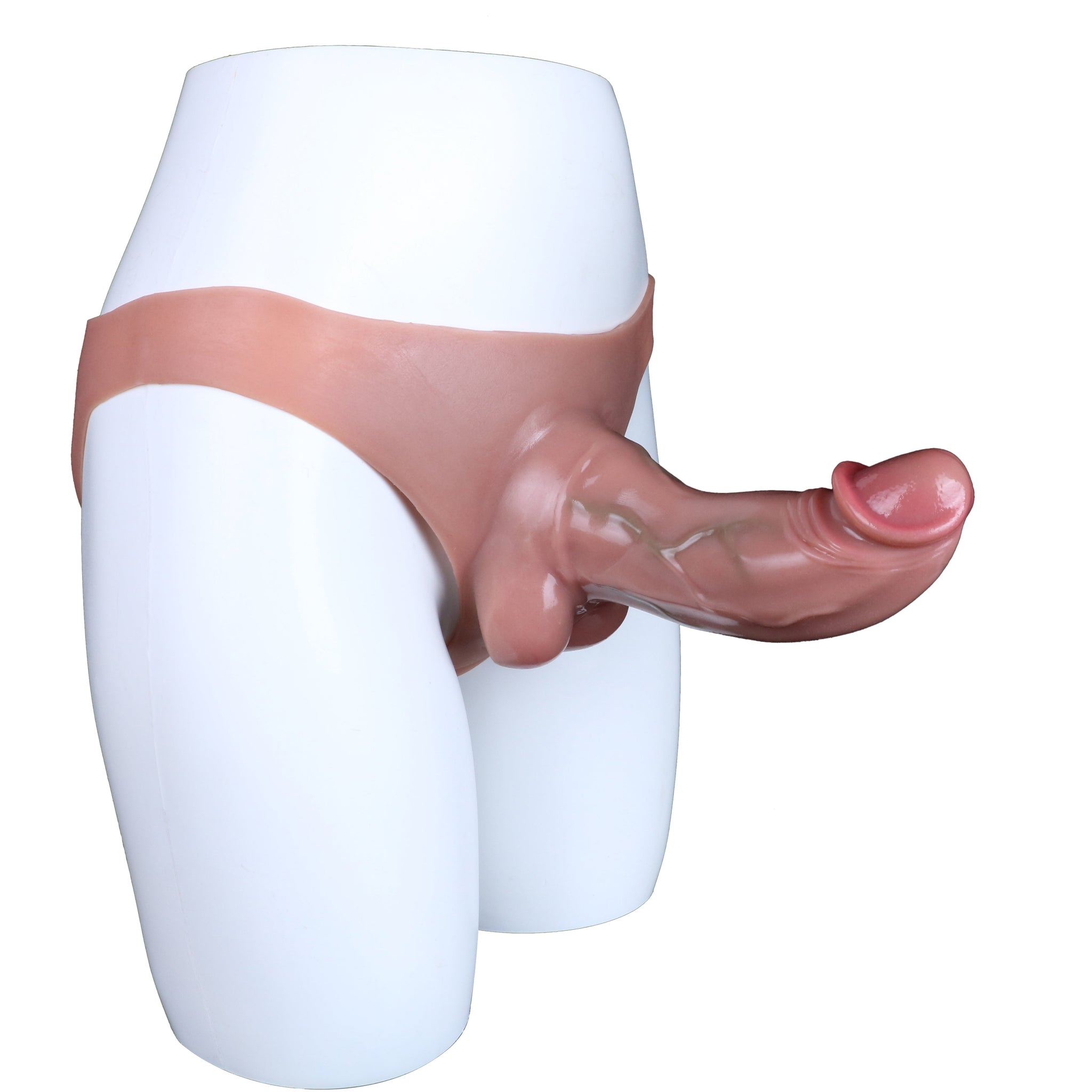 8 Inch Thick Realistic Hollow Triangle Dildo Briefs