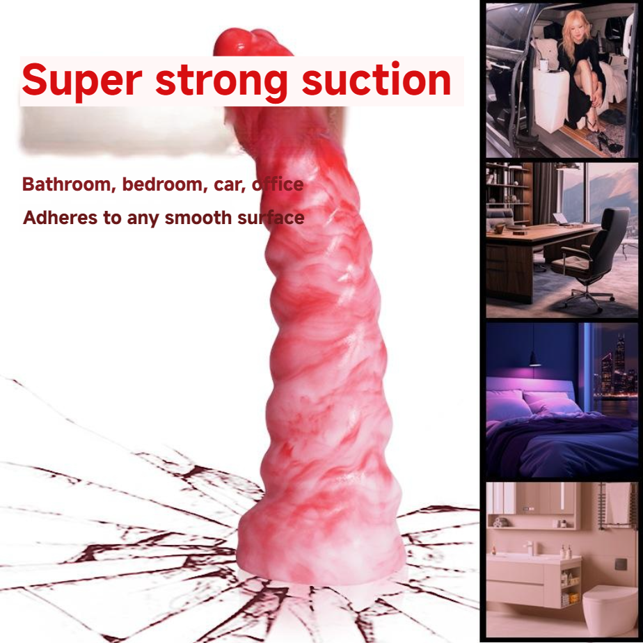 Red Love Ribbed Anal Fantasy Dildo