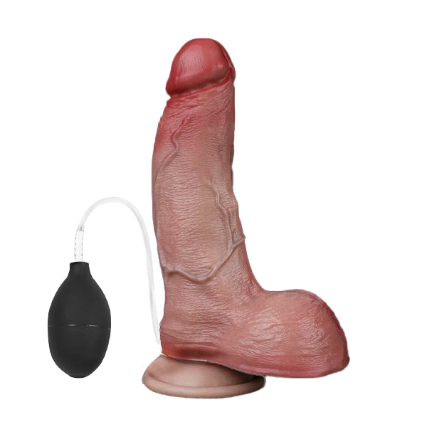 Soft Platinum Silicone Inflatable Squirting Dildo