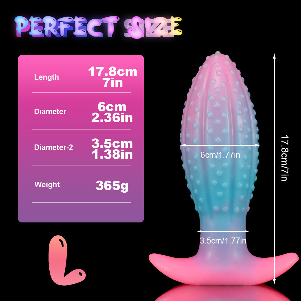 Glow In The Night Prickly Cactus Big Butt Plug—Multiple sizes