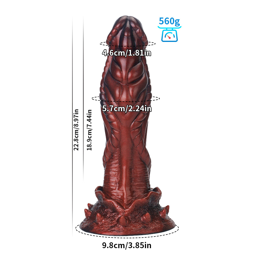 8 Inch Red Textured Fantasy Dragon Dildo