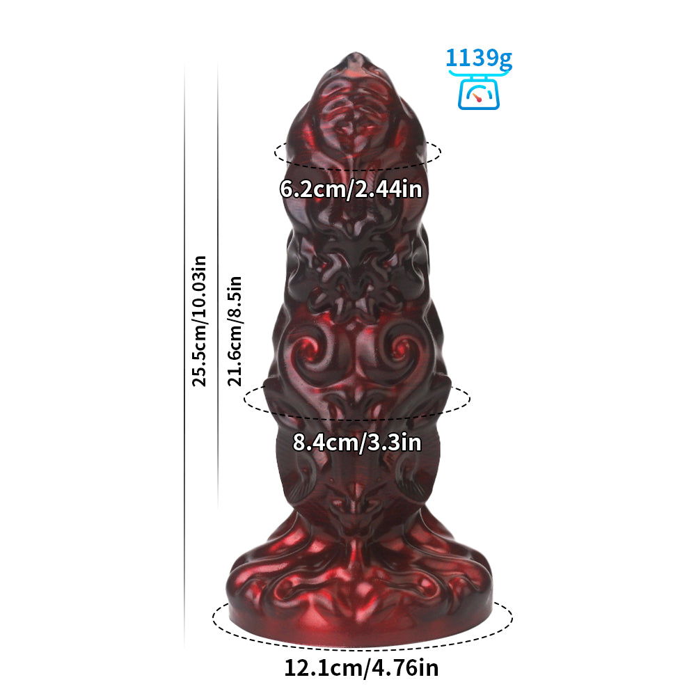 10 Inch Black Red Suction Cup Alien Dildo