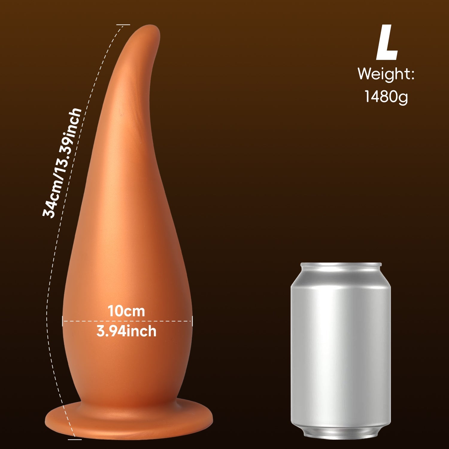 Gold Silicone P-spot Stimulation Huge Butt Plug